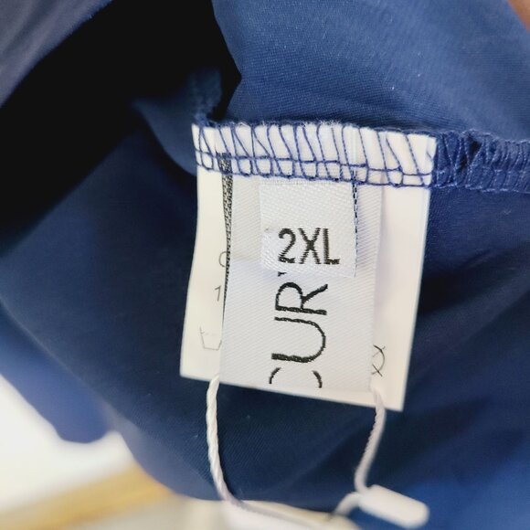 High-Low Blue Evening Gown W/ Lace & Sequins Flutter Sleeves Plus Size Elegant - Picture 8 of 16